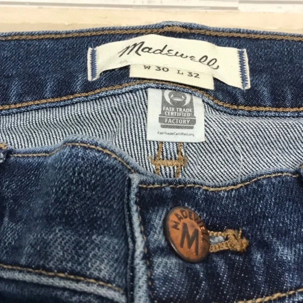 MADEWELL Athletic‎ Slim Fit Flex Denim Mens Size 30 x 32 Straight Dark Jeans EUC - Picture 3 of 4